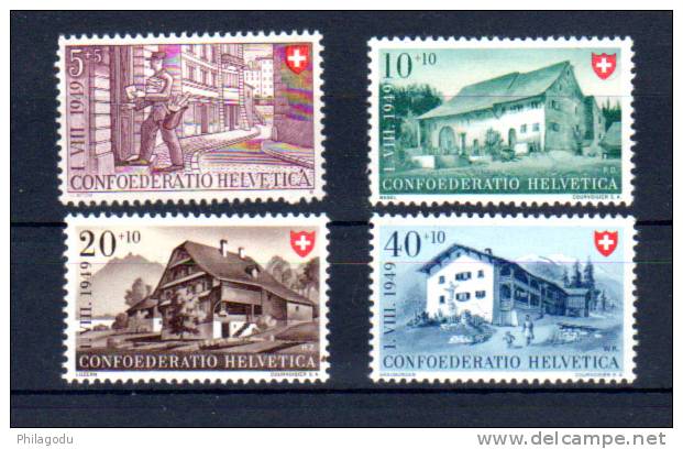 1949  Pro Patria   Fête Nationale, 477 / 480 *, Cote 4 € - Unused Stamps