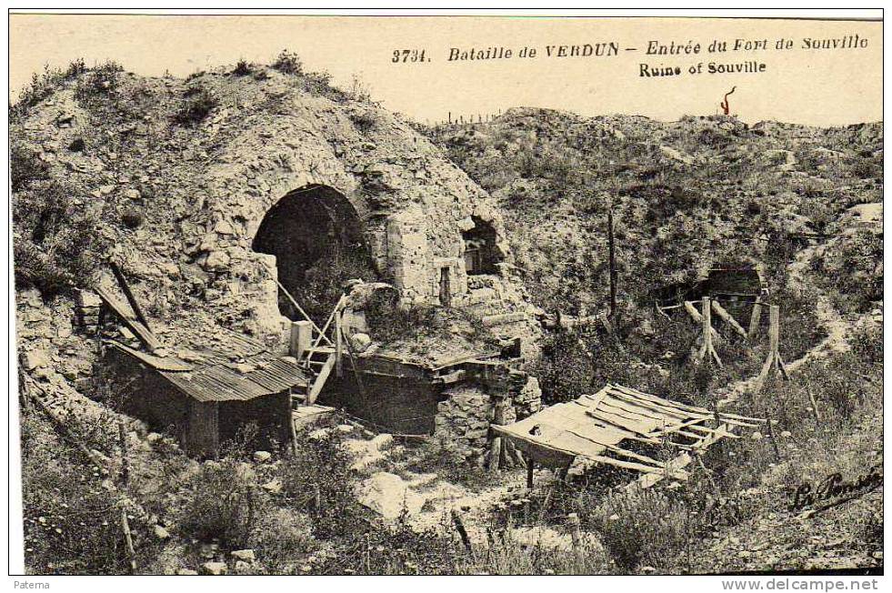 Postal, VERDUN, Entrada Del Fuerte  De Souville( Francia), Post Card - Verdun