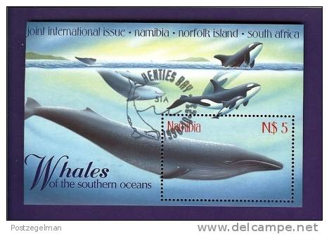 NAMIBIA 1998 Used Block Whales Of The Southern Ocean - Marine Life