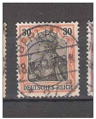 ALLEMAGNE EMPIRE  ANNEE 1905/11   N° YVERT N° 87   30p ROUGE ET NOIR/ CHAMOIS     FILIGRANE LOSANGES VOIR SCAN - Gebruikt