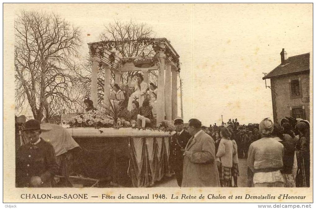 Chalon Sur Saône - Carnaval 1948 - La Reine De Chalon Et Ses Demoiselles D' Honneur - Chalon Sur Saone