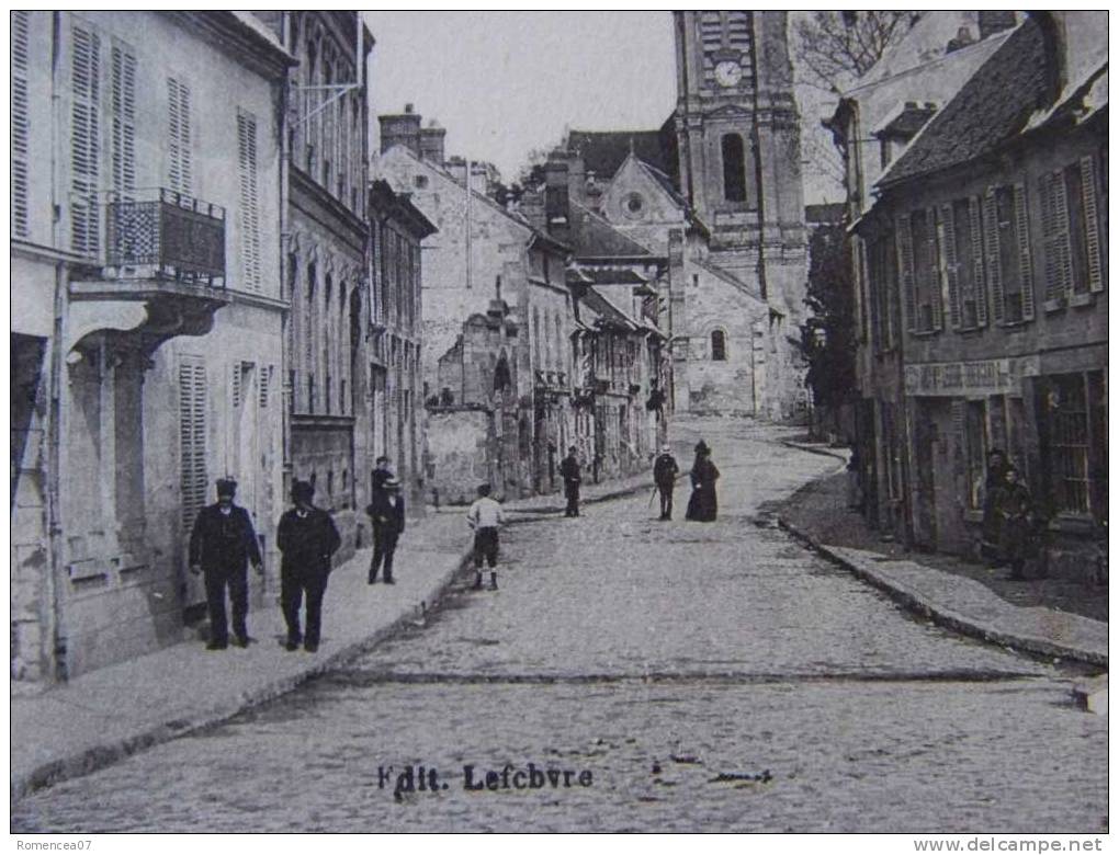 CHARS - Rue De L´Eglise - Commerces - Animée - Voyagée Le 16 Mars 1937 - Chars