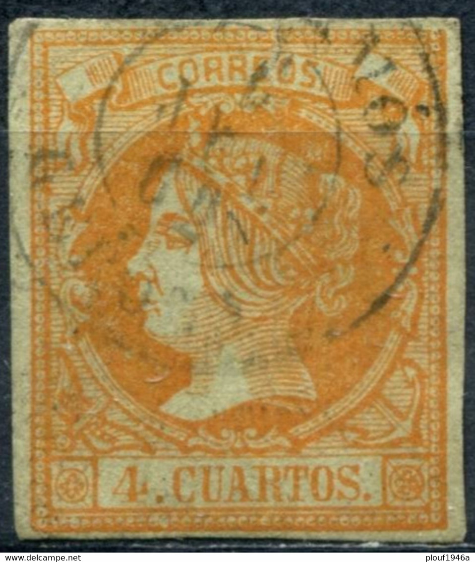 Pays : 166 (Espagne : Royaume (1) (Isabelle II))   Yvert Et Tellier N°:   48 (o) - Used Stamps