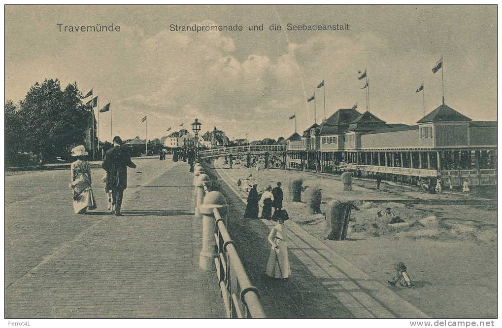 TRAVEMÜNDE  - Strandpromenade Und Die Seebadeanstalt - Lübeck-Travemünde