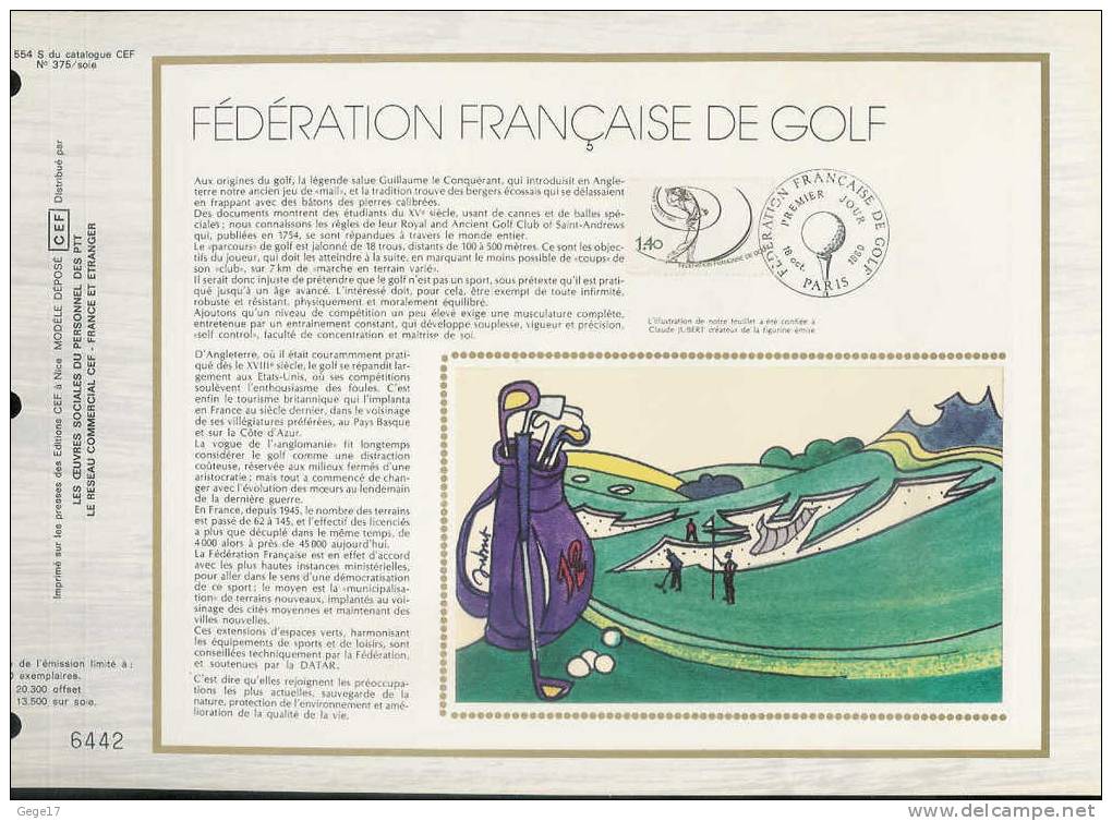 1 Feuillet CEF Soie N° 554 S  1er Jour Du 18.10.1980 - Briefe U. Dokumente