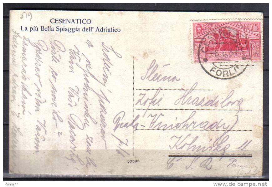 VER519 - REGNO , Cartolina Da Cesenatico 8/6/31 Per  L' ESTERO . Virgilio 75 Cent - Storia Postale