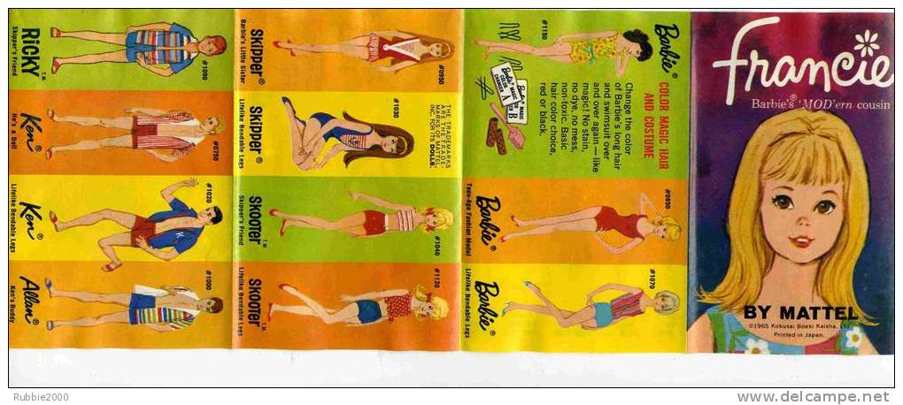 CATALOGUE AMERICAIN 1965 BARBIE FRANCIE TUTTI SKIPPER SKOOTER RICKY KEN ALLAN  MATTEL - Barbie