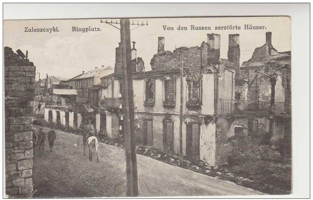 POLAND ZALESZCZYKI OLD USED POSTCARD 1916 RINGPLATZ - Poland