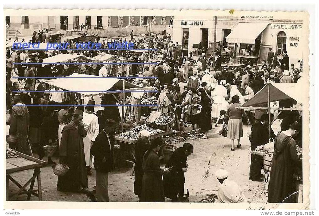 Carte Postale  Espagnol MELILLA  Espagne Photo Scène De Marché ( Bar La Maja , Damas Banq Lamusulmana - Melilla