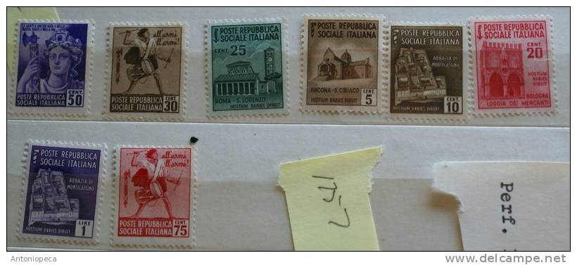 ITALY 1944 - 45 MONUMENTI DISTRUTI MLH* 8 STAMPS - Marcophilia