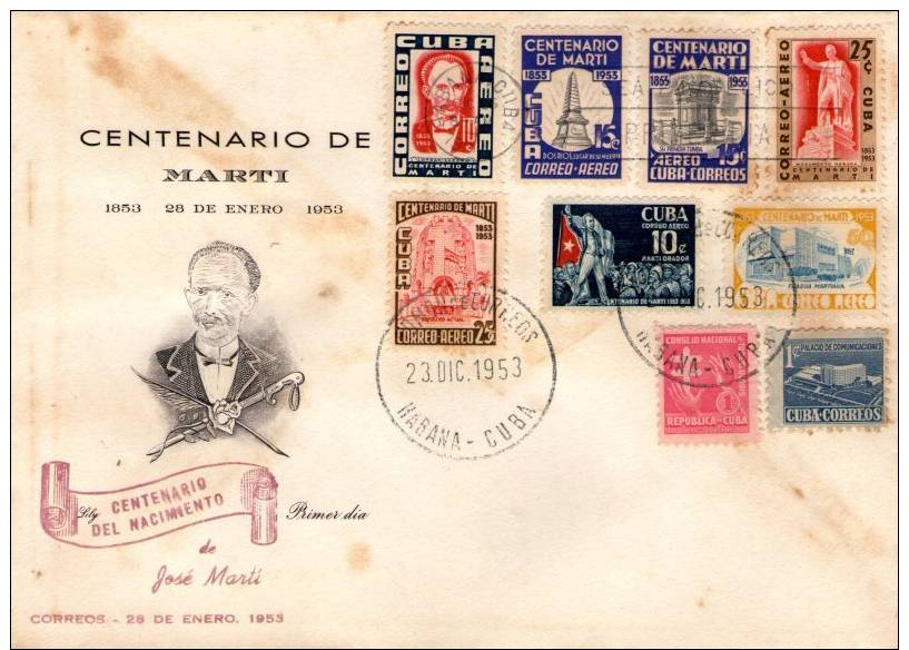 Centenary Of Jose Marti´s Birth. FDC´s. Cuba 1953. - Other & Unclassified