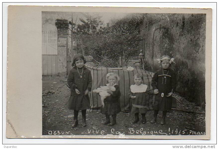65 - Hautes Pyrénées /  Carte Photo  OSSUN :  Enfants Réfugiés Belges (datée 7 Mars 1915) - Ossun