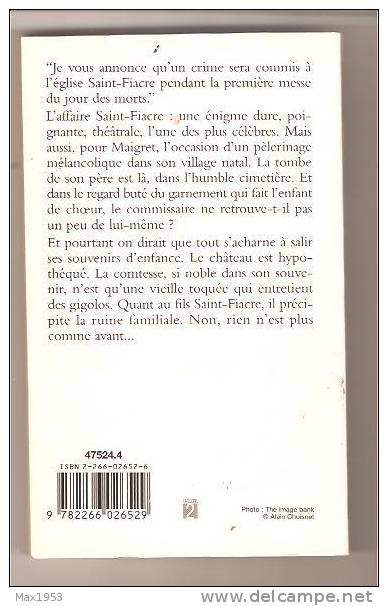 Simenon - L'affaire Saint-Fiacre - POCKET N° 1333 - Simenon