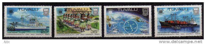 ILE DE TUVALU. Porte-conteneurs,quai De Funafuti.,bateau Des Pecheries,etc. 4 T-p Neufs **  Yv.#  197/200 - Tuvalu