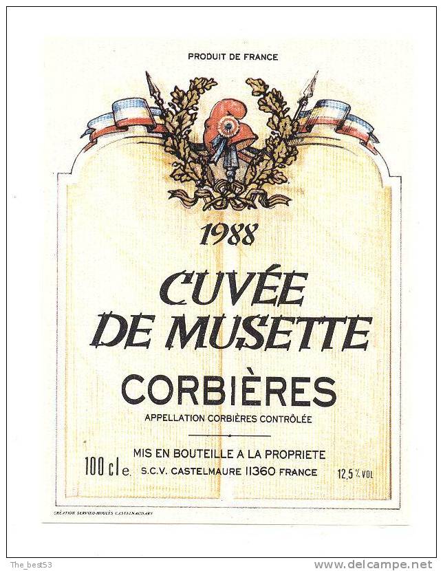 Etiquette De Vin Corbières  -  Cuvée De Musette  -  Bicentenaire  -  SCV à Castelmaure (11) - Bicentenary Of The French Revolution