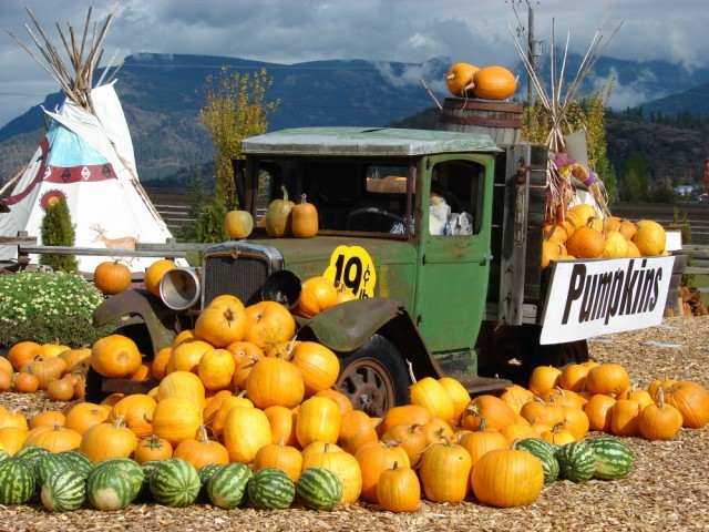 Art Print Reproduction On Original Painting Canvas, New Picture, USA, America, Truck, Pumpkin Vender, Melon - Other & Unclassified