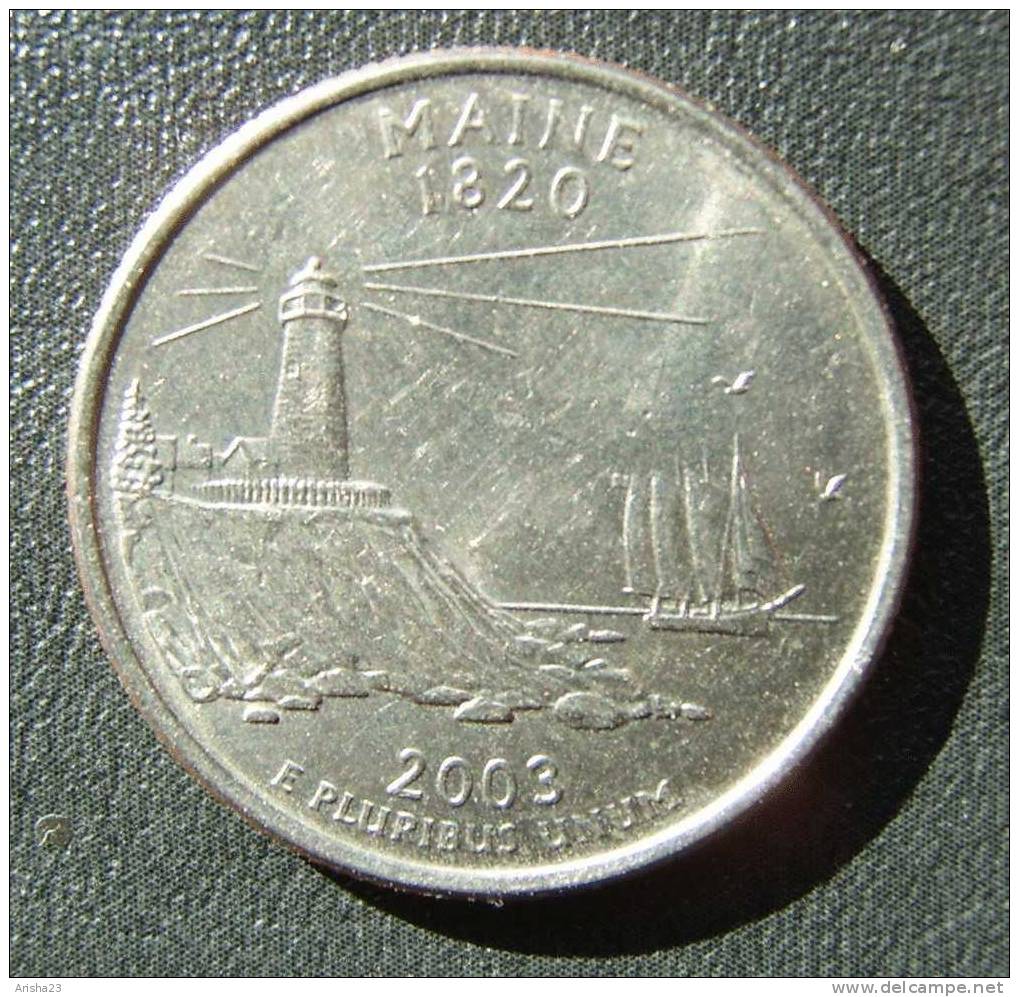 No.A1. USA, State Quarter  Dollar 2003 - Maine 1820 - 1999-2009: State Quarters