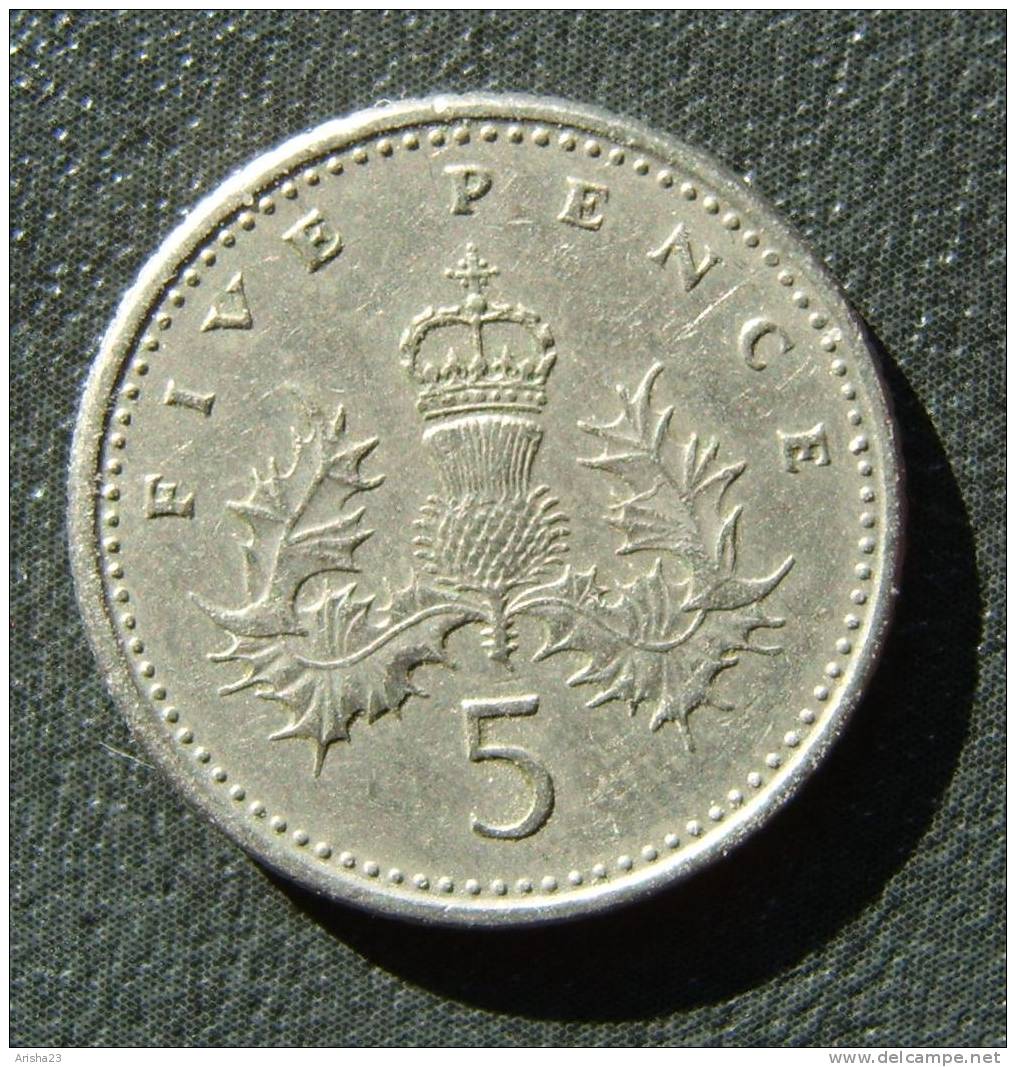 No.A1. Geat Britain, UK, 5 PENCE 1990 - Elizabeth II - 5 Pence & 5 New Pence