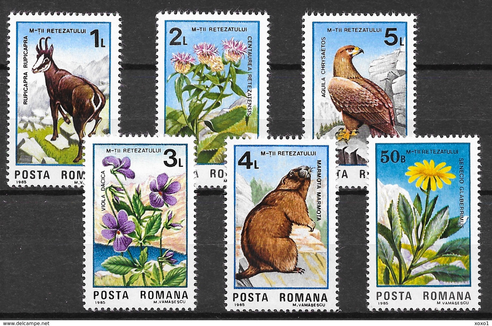 Romania 1985 MiNr. 4172 - 4177  Rumänien Fauna Plants ANIMALS BIRDS Retezat Nature Reserve  6v  MNH** 5,50 € - Nager