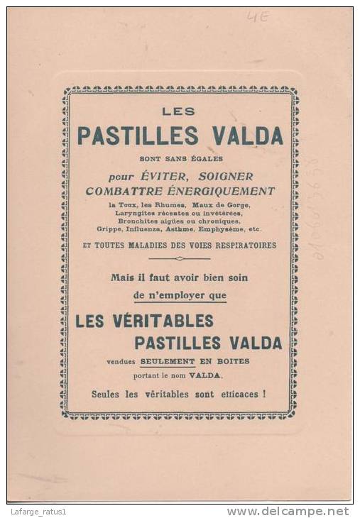VERSO LES PASTILLES VALDA RECTO AIX LES BAINS L ARC DE CAMPANUS  CLICHE REYNAUD CHAMBERY - Paperboard Signs