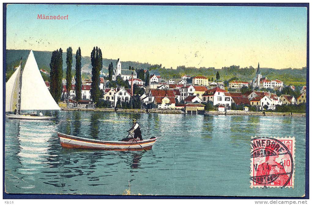 SWITZERLAND,MÄNNEDORF,OLD  PC 1914 - Dorf