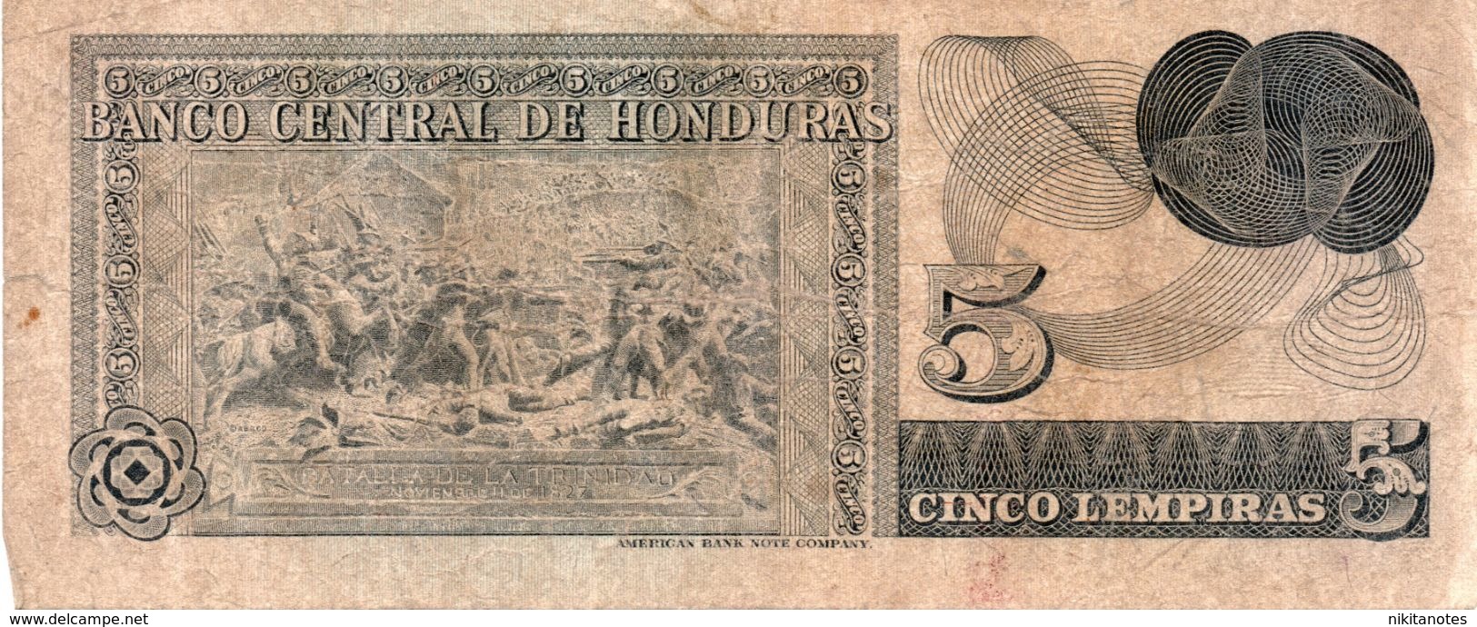 Honduras Banknote 5 Lempiras 1977 See Scan - Honduras