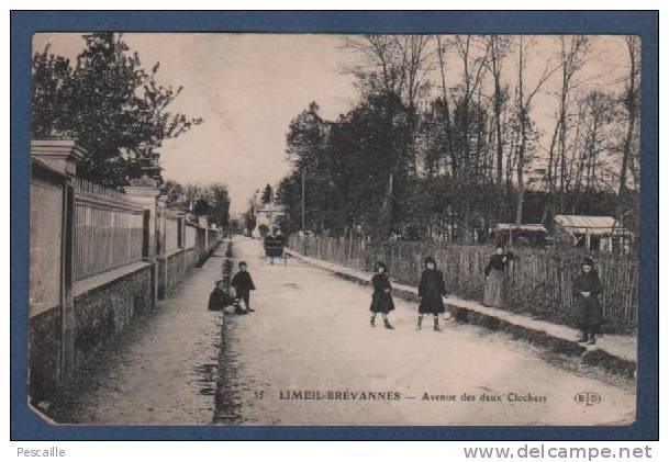 94 VAL DE MARNE - CP ANIMEE LIMEIL BREVANNES - AVENUE DES DEUX CLOCHERS - ELD N° 35 - Limeil Brevannes