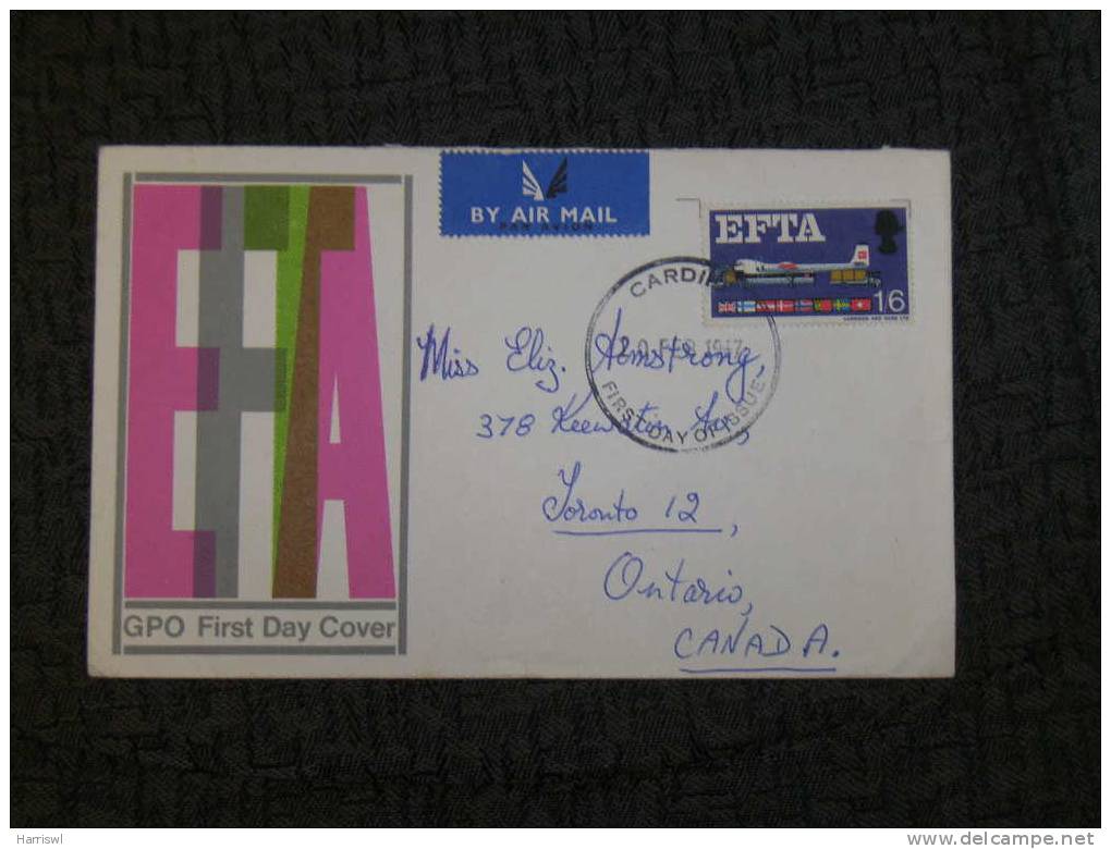 GB FDC EFTA 1967  ***AIRMAIL*** TO CANADA - 1952-71 Ediciones Pre-Decimales