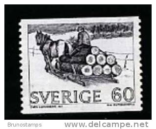 SWEDEN/SVERIGE - 1971  TIMBER TRANSPORT  NO PHOSPH. PAPER   MINT NH - Unused Stamps