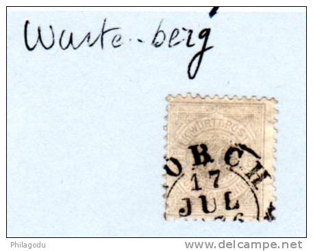 Wurtemberg 1875-79, Timbre 1875- 79 N° 49  Ø , Cote 60 €, - Usati