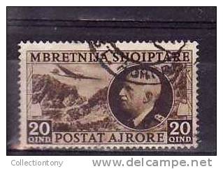 1939 - OCCUPAZIONE - ALBANIA - POSTA AEREA - USATO - N.4 - VAL. CAT. 35.00€ - Albania