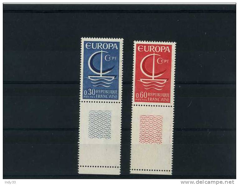 - FRANCE . TIMBRES EUROPA 1966 . NEUFS SANS CHARNIERE BORD DE FEUILLE - 1966