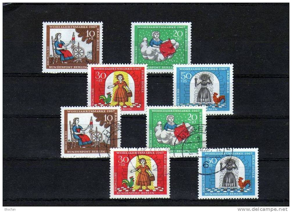 Wohlfahrt-Marken Grimms Märchen Frau Holle Berlin **/o 310/3+ FDC 9€ Spinnrad, Betten Schütteln, Gold - Marie - Brieven En Documenten