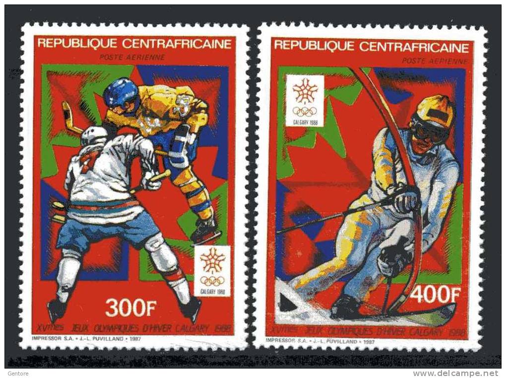 1987 Olympic Games In Calgary Cpl Set Of 5 Yvert 768/770+Air 367/68 Perfect MNH** - Inverno1988: Calgary