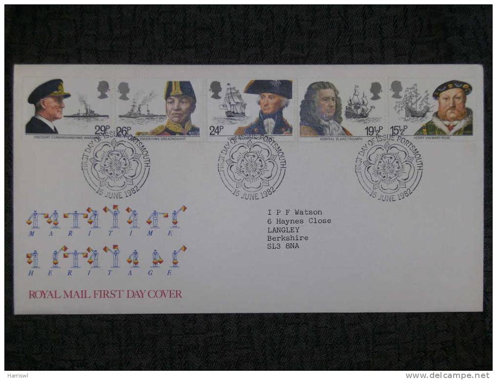 GB FDC 1982 MARITIME HERITAGE - 1981-1990 Decimal Issues