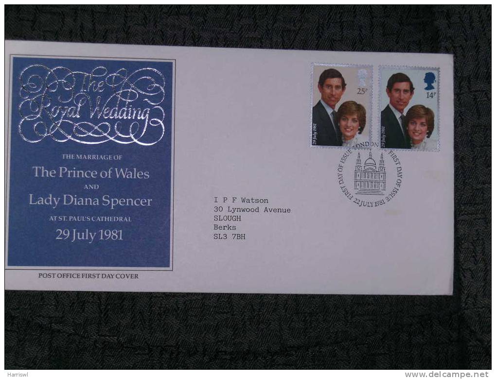 GB FDC 1981 THE ROYAL WEDDING - 1981-1990 Em. Décimales