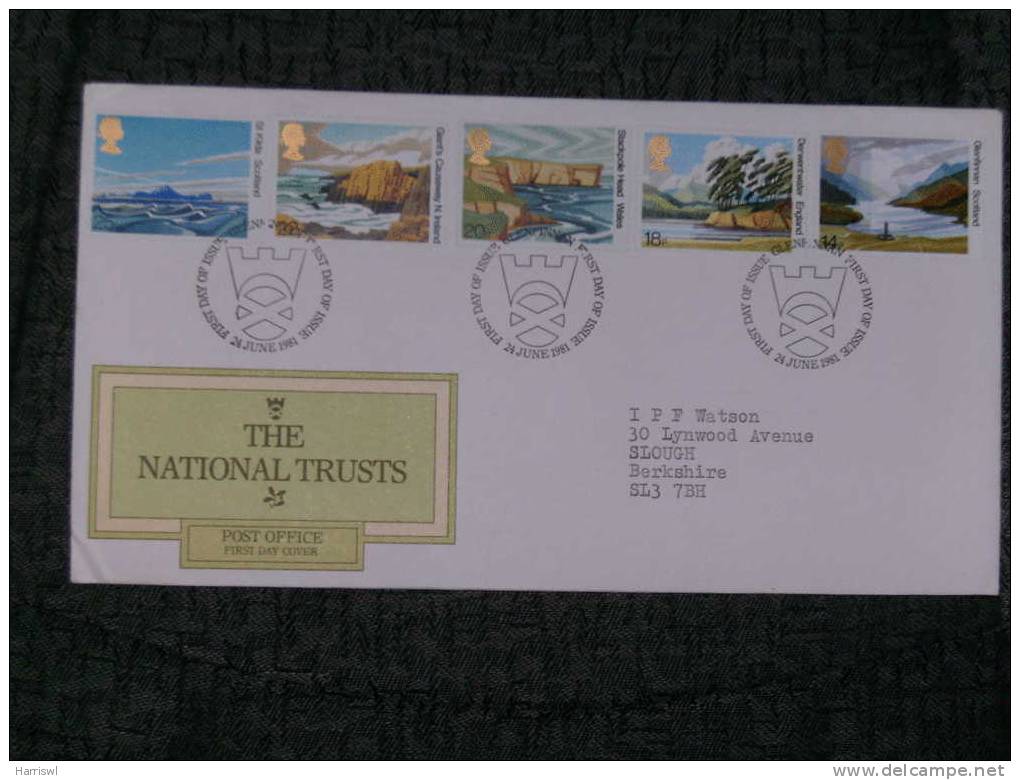 GB FDC 1981 NATIONAL TRUST - 1981-1990 Em. Décimales