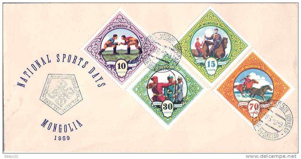 FDC De Mongolie 1959 - National Sports Days (à Voir) - Autres & Non Classés