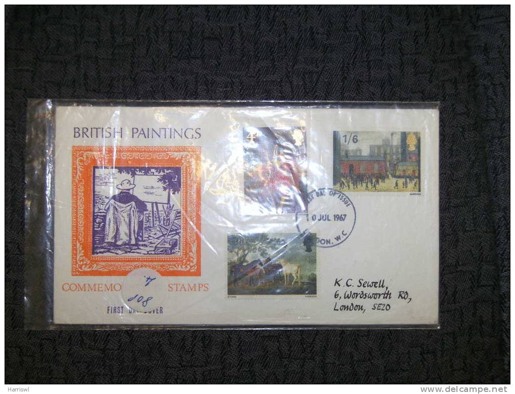 GB FDC 1967 BRITISH PAINTINGS - 1952-1971 Pre-Decimal Issues