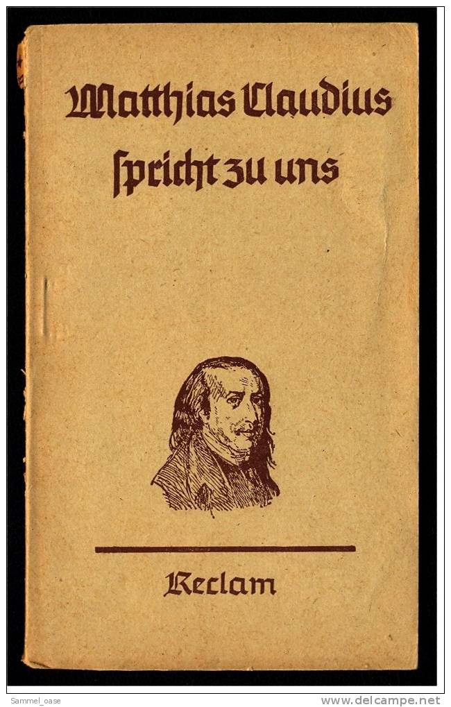 Reclam Heft  ,  Matthias Claudius Spricht Zu Uns  -   Von 1943 - Livres Anciens