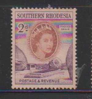 Southern Rhodesia / Zimbabwe Used Hinged, 1953, 2d Rhodes Grave,  Death Memorial, Monuments , Rocks, As Scan - Southern Rhodesia (...-1964)