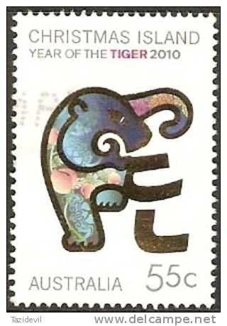 CHRISTMAS ISLAND - Used 2010 55c Year Of The Tiger - Christmas Island