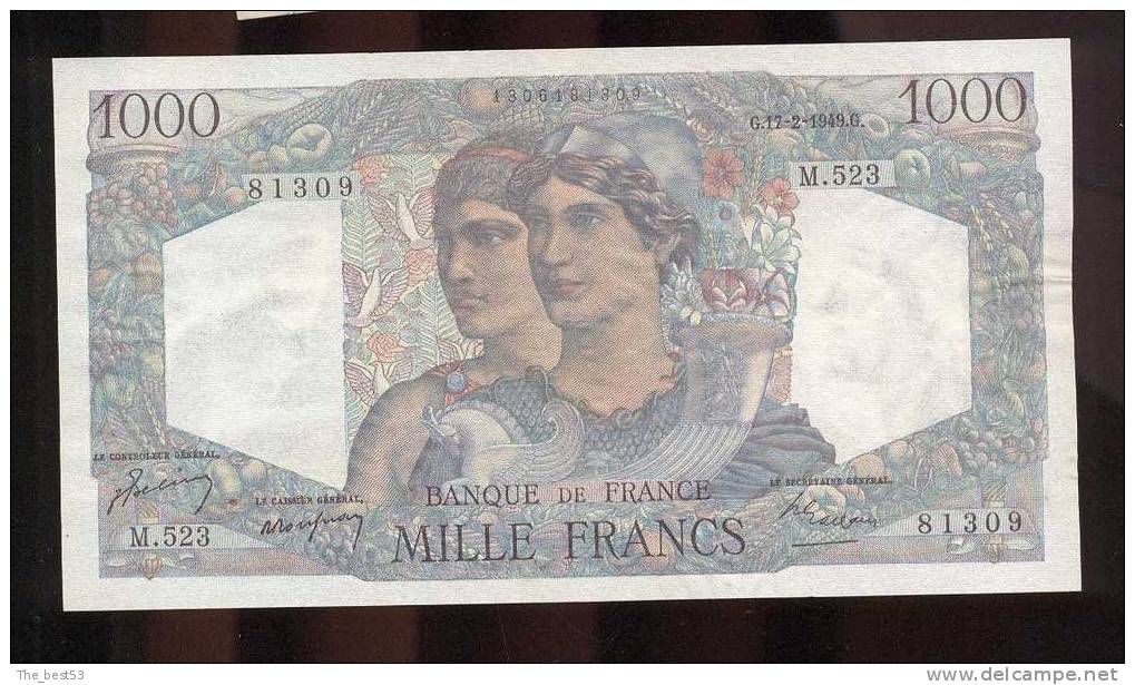 1000 Francs  -    Minerve Et Hercule   1949 - 1 000 F 1945-1950 ''Minerve Et Hercule''