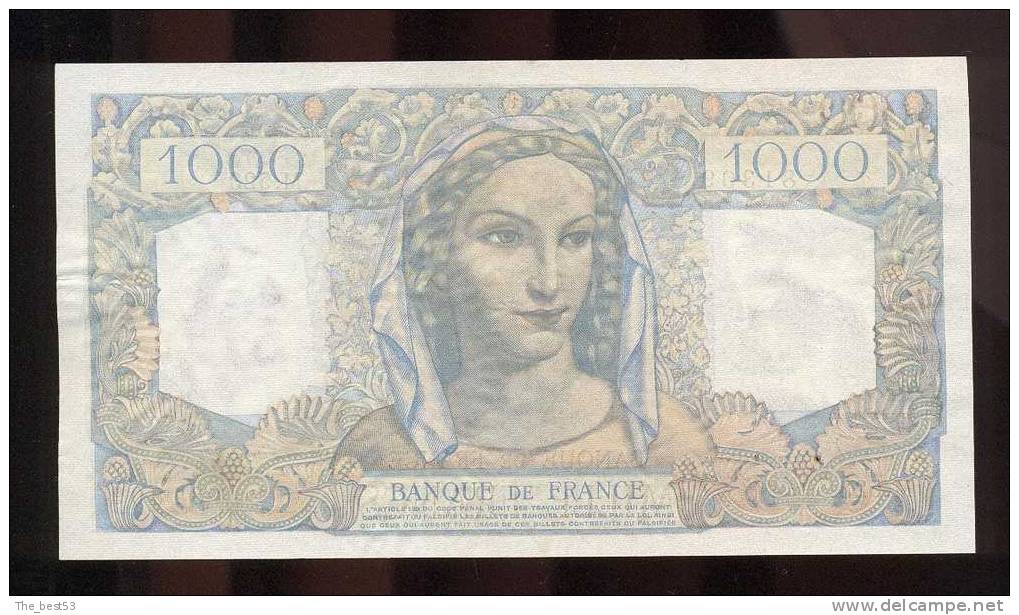 1000 Francs  -    Minerve Et Hercule   1949 - 1 000 F 1945-1950 ''Minerve Et Hercule''