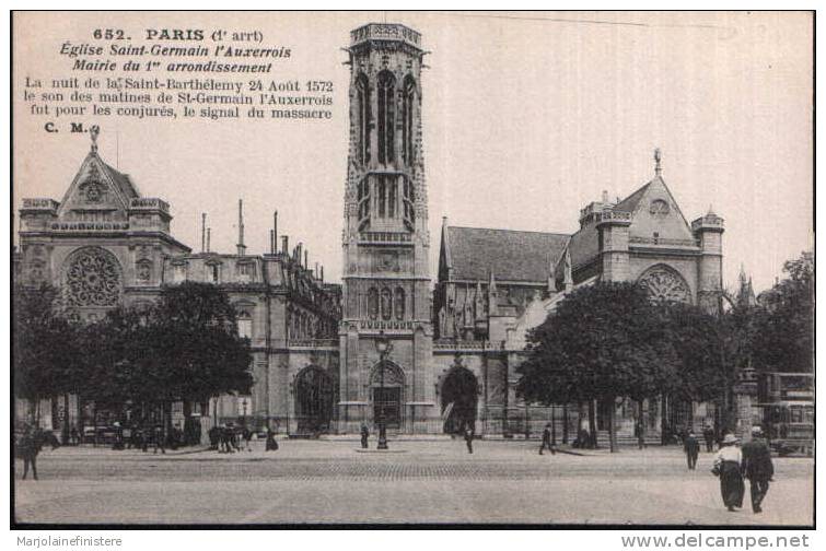 Dép. 75. - PARIS. - Eglise Saint-Germain L'Auxerrois.  Animée . C. M.  N° 652 - Arrondissement: 01