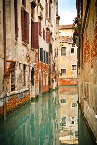 Art Print Reproduction On Original Painting Canvas, New Picture, Italy, Italian, Venice, Venezia, Venedig, Street - Other & Unclassified