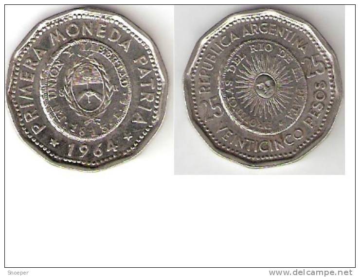 *Argentina 25 Pesos  1964 Km61  Bu !!!!!!!  * - Argentine