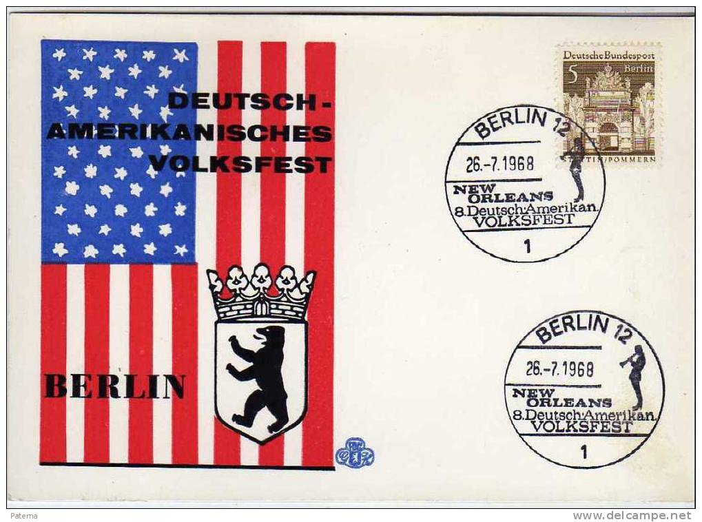 Tarjeta , BERLIN 1968  (Alemania), - Lettres & Documents