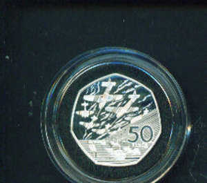 UNITED KINGDOM - 1994 Proof Silver Piedfort 50p D-Day Sealed In Capsule  With Case And COA - Mint Sets & Proof Sets