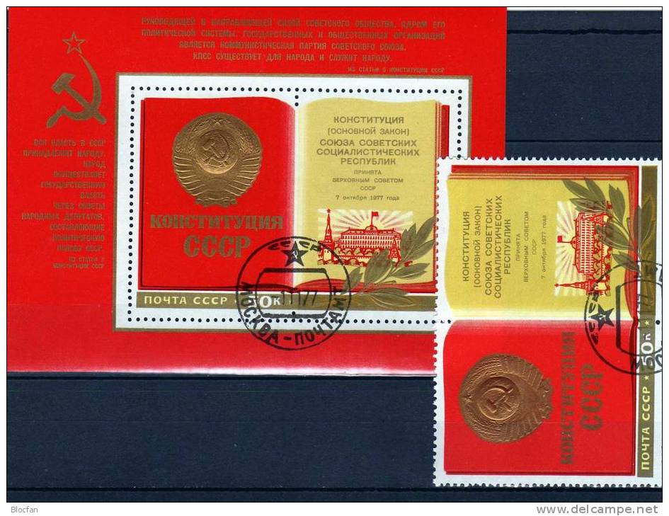 Offenes Buch Neue Verfassuung Der Sowjetunion Block 124 O 1€ Kreml Moskau Staatssitz Und Kathedralen - Briefmarken
